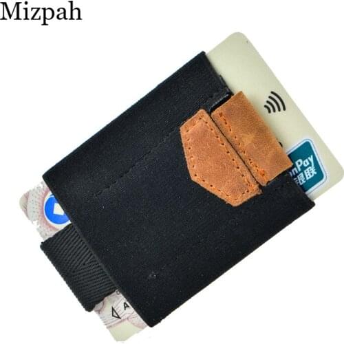 Mizpah Minimalist Super Slim Credit Card Holder Case Coins Purse for Men Women Pocket Magic Elastic Wallet