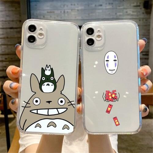 Cartoon Anime Happy Totoro Phone Case For Xiaomi Poco X3 Pro NFC Mi 11 Lite Redmi Note 9 8 10 Clear Soft Silicone Cover Fundas