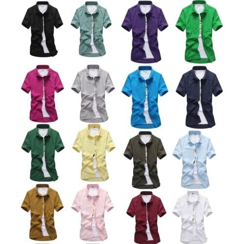 2021 Summer New Mens Shirt Brand Luxury Men Cotton Short Sleeves Dress Shirt Turn-down Collar Cardigan Shirt Men Clothes