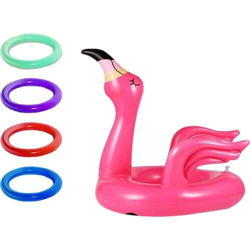 Inflatable Flamingo T Ring Toss Christmas Holiday Party Game Party Outdoor Inflated Toys Supplies