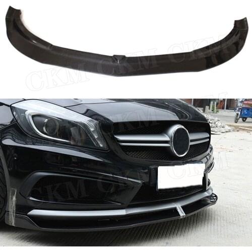 Carbon Fiber Front Lip Spoiler Bumper Chin Protector for Mercedes Benz A Class W176 A180 A200 A260 A45 RZ Style 2013-2016