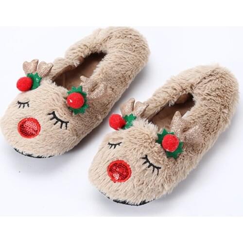 Fluffy Womens Slipper Slides Warm Lovely Fur Christmas Slippers Non-slip Best Slippers For Comfortable Cozy Soft Shoes