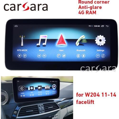 Radio android W204 facelift round corner screen C class 4G ram anti-glare display 10.25"GPS Navigation radio multimedia player