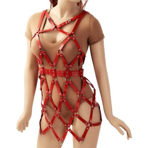 Sexy Harness Bra Body Belt Lingerie Set Caged Bralette Ladies Strappy Bra Halter Bra Tops Pole Dance Rave Wear Adjust Plus Size