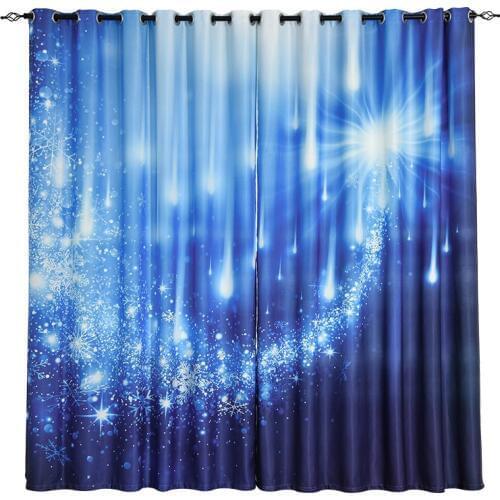Custom Made 2x Grommet Drapery Drape Curtain Nursery Kid Children Room Window Dressing 200 x 260cm Universe Star Planet Blue