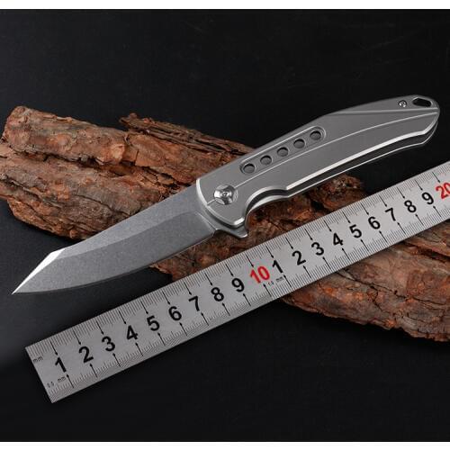 Outdoor folding knife titanium alloy handle camping survival multifunctional folding knife gift cooking tools professional