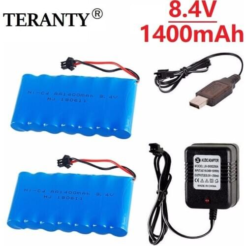 SM Plug) Ni-CD 8.4v 1400mah Battery + USB Charger For Rc toys Car Tank Train Robot Boats Guns AA 8.4v Rechargeable Battery Pack