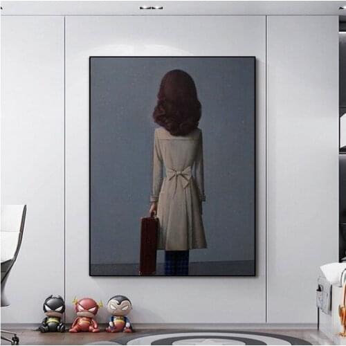 20th Century Contemporary Art On Shown in Hongkong Hand Painted Canvas oil paintings Liuye Artwork Back of Teacher in My Memory