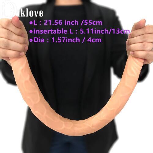 L 55cm / 21.56 inch Super long Dildo for Lesbian Double Penis Sex Products Double Dildos Long Consoladores Sex Toys for Woman