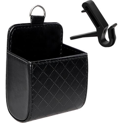LEEPEE Universal PU Leather Pocket Container Storage Bag Outlet Vent Tidy Storage Auto Interior Accessories Car Organizer