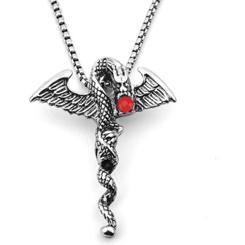 Hip Hop Punk Party Cross Chain Locomotive Pendant Gift Retro Double Dragon Geometric Jesus Mens Necklace