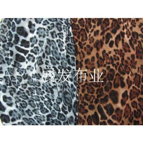 High-grade composite wire chiffon leopard print summer dress fabric pattern # 3017 1.5 m wide