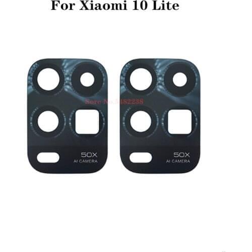100% Original Back Camera Glass Lens Cover For Xiaomi 10 Lite Mi 10Lite Rear Camera Outside Glass Lens With Stickers Replacement