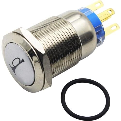 12V LED Lighted Momentary Metal Push Button Air Horn Switch Wire Connector