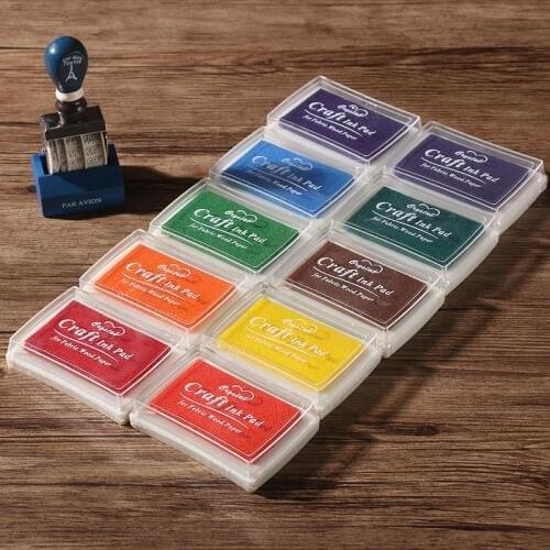 15 Colors Inkpad DIY Craft Oil Based Ink Pad Rubber Stamps Fabric Wood Paper Scrapbooking Ink pad Finger Paint Wedding