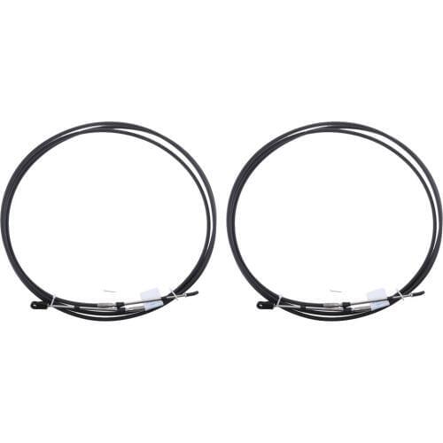 2pcs Throttle Shift Cable, Remote Control Box Cable 8Ft For Yamaha Outboard