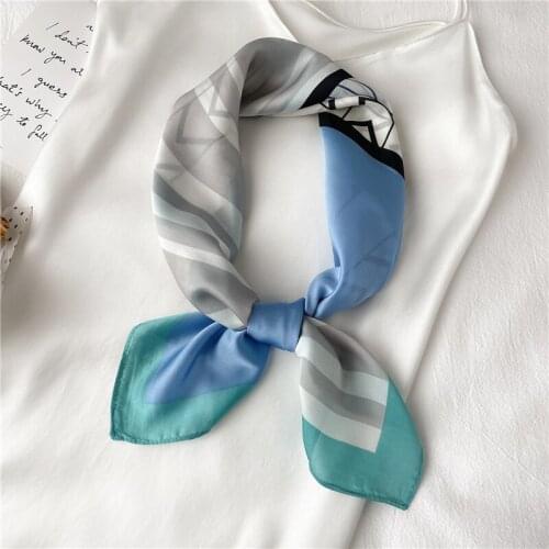 2021 Silk Hair Wrap Shawl Neckerchief Print Satin Headscarf Square Scarf For Women Headband Female Hijab Luxury Foulard Bandana