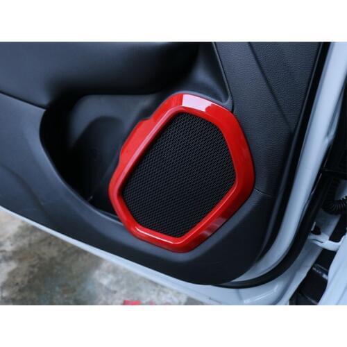 4PC/Set ABS Interior Car Inner Door Speaker Decorative Frame Rings Cover Trim Sticker Fit For Jeep Renegade 2015 2016