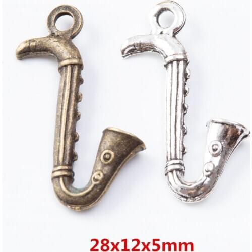 50 pieces of retro metal zinc alloy Trumpet pendant for DIY handmade jewelry necklace making 7228