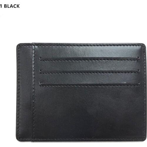 Aaby 2021 100% Genuine Leather Multi-Color Delicate Small Card Holdel Unisex Business ID Credit Card Holder Money Clip Wallet