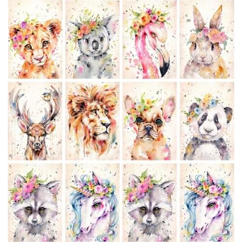 Full Square Drill Rhinestones Diamond Painting by Number Animal Diamond Embroidery Home Decoration Mosaic Handmade Art Crafts