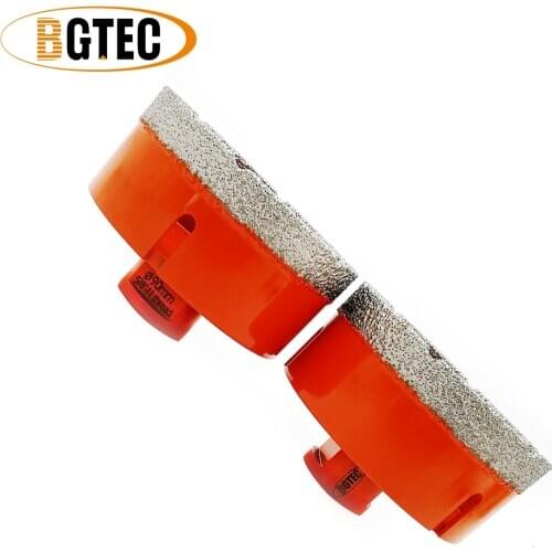 BGTEC 2pc 90mm Vacuum brazed diamond Dry drilling bits 5/8-11 thread hole saw porcelain tile, granite, marble Drill core bits