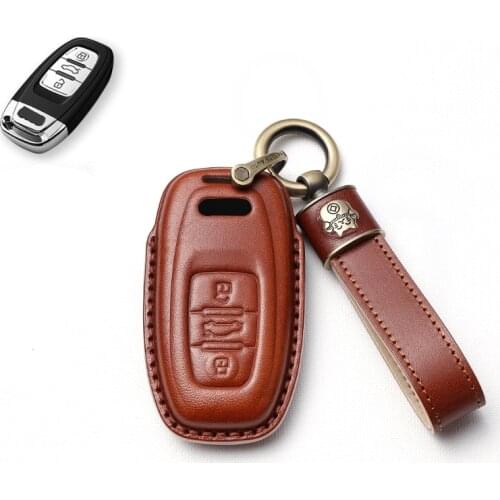 Leather Car Key Cover Case Bag Fit for AUDI A4 A5 A6 B6 B7 B8 A7 A8 Q5 Q7 R8 TT S5 S6 S7 S8 A8L SQ5 Car Covers Car Auto Parts