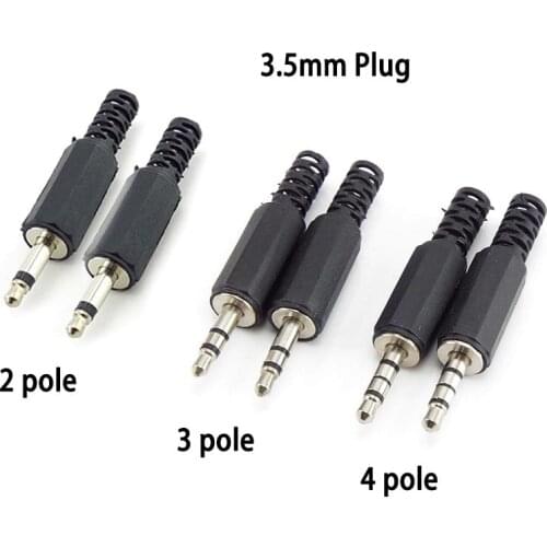 2 3 4 Pole Mono Stereo Audio Converter 3.5mm RCA Plug Video Dual Plug Headphone Cable Wire Connector For Headphone Socket U26