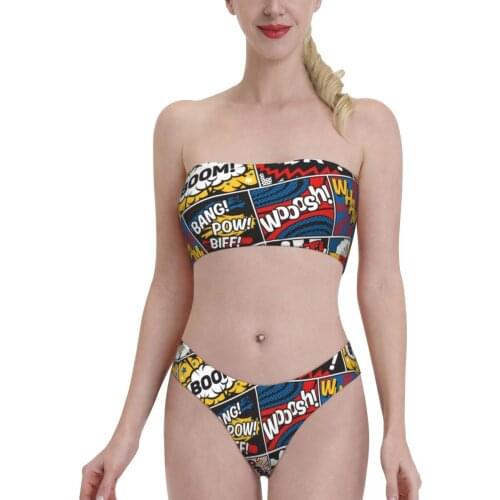 Hot Game Kawaii Beach Wear for Women young Girl Kaboom Squadatron Super Zing Bandeaukini 2021 Swimming Suit Bkini