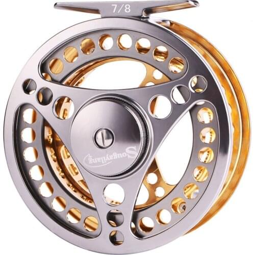 Sougayilang Fly Fishing Reel 5/6 7/8 WT CNC Machined Aluminium Alloy Body Micro Adjusting Drag Large Arbor Left/Right Fly Reel