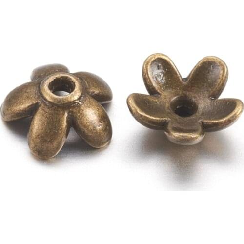 5000pcs Antique Bronze Flower Beads Caps Vintage Tibetan Style Bead End Caps for jewelry Making Needlework Spacer Bead Caps DIY
