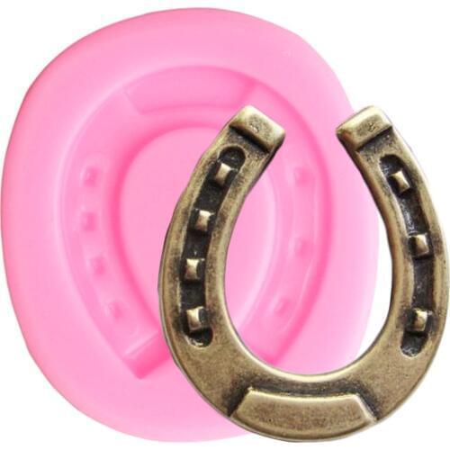 Horse Shoe Silicone Molds Cupcake Topper Fondant Mold DIY Baking Cake Decorating Tools Polymer Clay Candy Chocolate Moulds