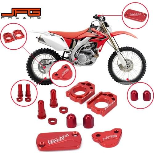 Motorcycle Brake Fluid Reservoir Cover Axle Block Set For HONDA CR125R CR250R CRF250R CRF250X CRF450R CRF450X CRF250RX CRF450RX