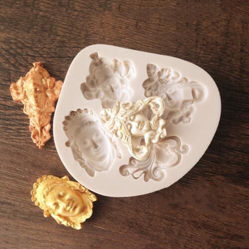 Mythology avatar European fondant silicone mold DIY cake edge embossed baroque pattern mold dry Pez soft candy mold