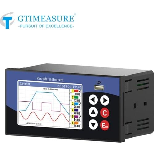Paperless Recorder Analog Input for Temperature Pressure Data Curve Humidity Current Voltage