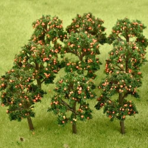 10Pcs/Lot Model Fruit Trees plastic Model Landscape Architectural Train Layout Garden Scenery Miniature Toy