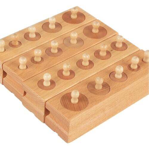 Montessori Educational Wooden Toys For Children Cylinder Socket Blocks Toy Baby Development Practice and Senses gifts for kids