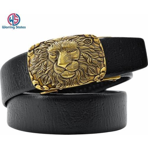 Warring States Designer Belts for Mens 2019 Luxury Lion Automatic Buckle Famous Belt Brand Leather Belt for Jeans