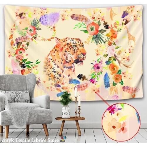 Tiger Tapestry Flower Tapestry Wall Hanging Room Animals Carpet Dorm Tapestries Art Home Decoration