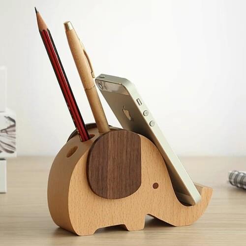 2021 new Multifunction Office Desktop Cute Elephant Phone Stand Holder for Smartphone Pen Holder Home Office Supplies