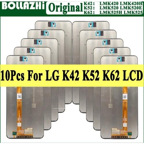 Wholesale 10 Piece/lot Original LCD For LG K42 K52 K62 LCD Display With Frame Touch Screen Digitizer Assembly Replacement Parts