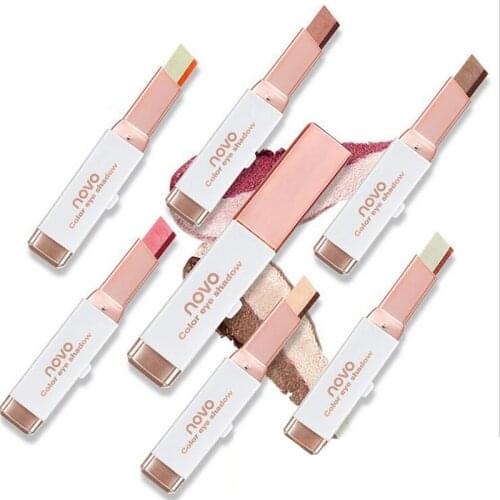 Eyeshadow Stick Stereo Gradien Shimmer Double Color Eye Shadow Cream Pen Makeup Cosmetics Tool Waterproof