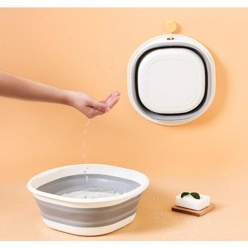 Plastic Folding Basins Portable Wash Basins Folding Laundry Tub Bathroom Kitchen AccessoriesTravel Folding Wash Basin Two Models