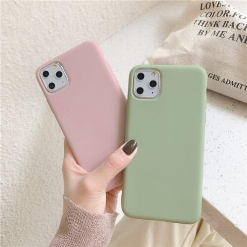 Gimfun Simple Scrub Candy Colors Phone Case for iPhone 12 11 Pro Max X Xr Xs Max Solid Soft Tpu Silicon Case for iPhone 7 8 Plus