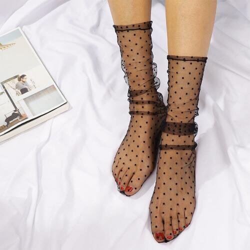 1 Pair Transparent New Color Fishnet Shining Socks Fashion Multi Glitter Thin Mesh Star Hosiery Celebrity Summer Tulle Ultra Dot