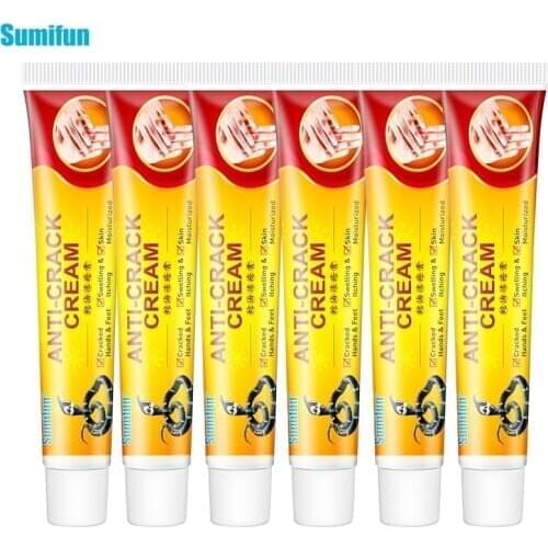 Sumifun 6pcs Dry Cracked Treatment Cream Repair Skin Frozen Frostbite Chapped Ointment Anti-itch Pedicure Moisturize Plaster