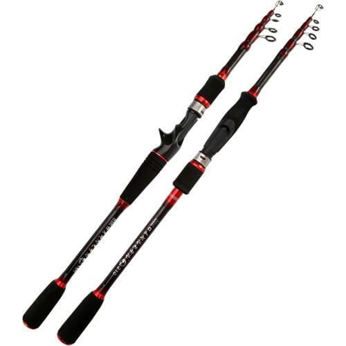 Carbon fiber telescopic fishing rod 1.8 m - 2.7 m portable rotary fishing rod travel sea boat rock fishing rod