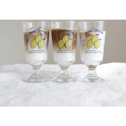 Three Lemon Goblet, Ins Style Cup, Take Photo, Punch In Glass Water Glass, Bubble Water Glass, Red Wine Glass, Champagne Glass
