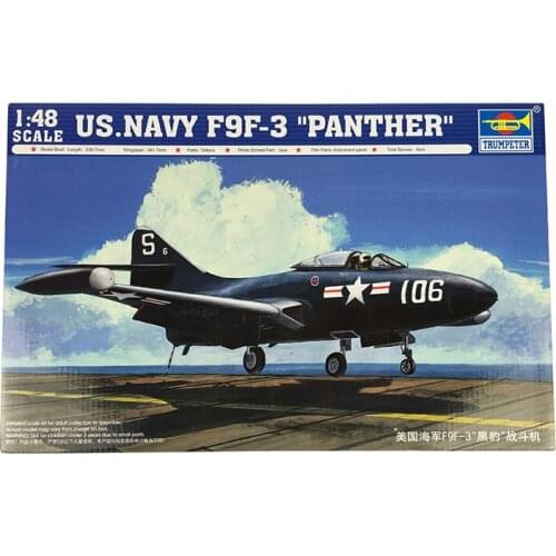 Trumpeter 02834 1/48 US Navy F9F-3 Panther Fighter Warplane Airplane Model TH07205-SMT6