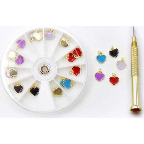 1PC Nail Art Hand Dangle DrillPendant Dangles Rhinestones Pearl Hole Pierce Tool With 24 pieces of Pendant Dangles Decoration